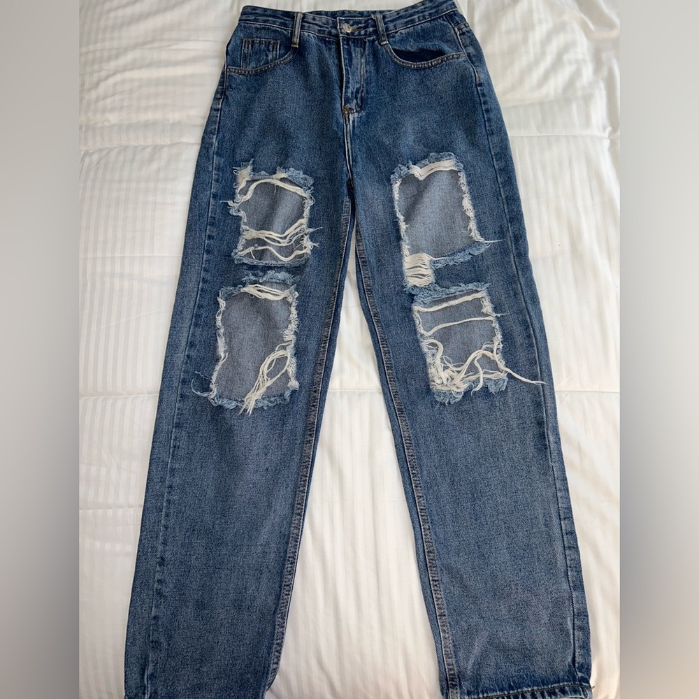 Shein ripped baggy jean